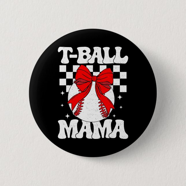 Groovy Tll Mama Softll T-ll Mama Karierte Mütter  Button (Vorderseite)