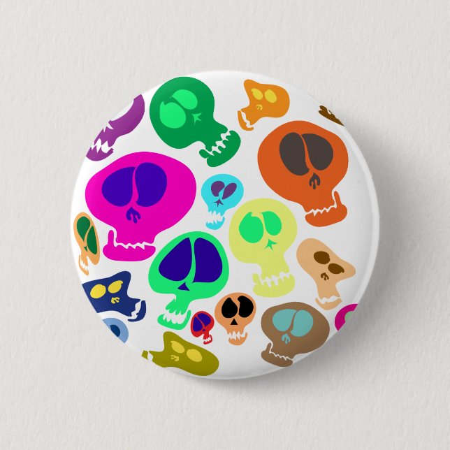 Groovy Totenköpfe Button (Vorderseite)