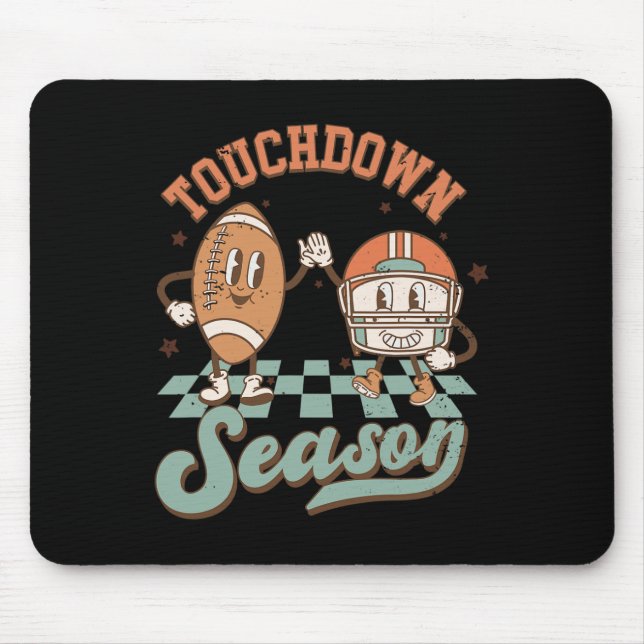Groovy Touchdown Season Footbyll Blitz Ga Mousepad (Vorne)