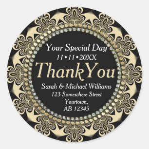 Groovy Tribal Blume Danke Stickers