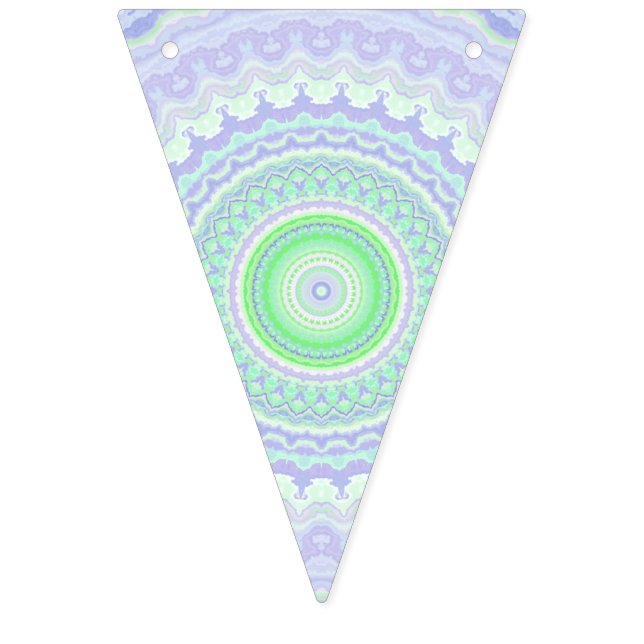 Groovy Trippy Boho Hippie Abstrakt Kaleidoscope Wimpelkette (Erste Fahne)