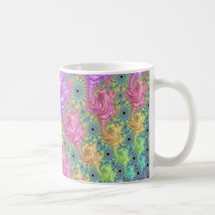 Groovy Trippy Boho Jewel Tone Rainbow Fraktal Kaffeetasse