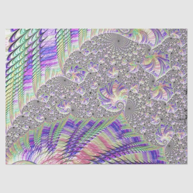 Groovy Trippy Funky Psychedelic Fraktal Art Seidenpapier (Vorderseite)