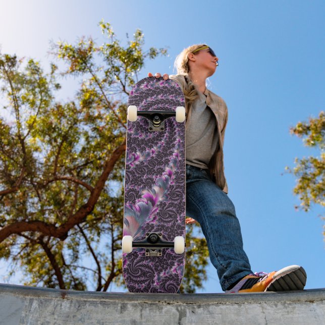 Groovy Trippy Funky Psychedelic Spiral Fraktal Art Skateboard (Außenbereich 1)