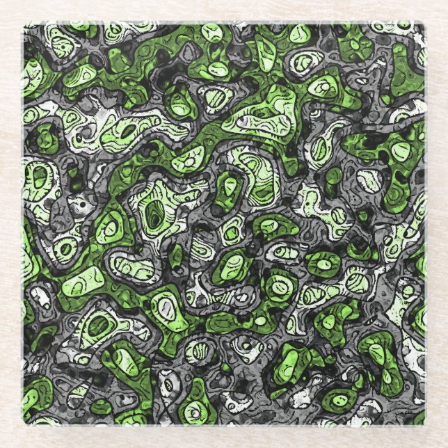 Groovy Trippy Grungy Funky Abstrakt Agender Pride Glasuntersetzer (Vorderseite)