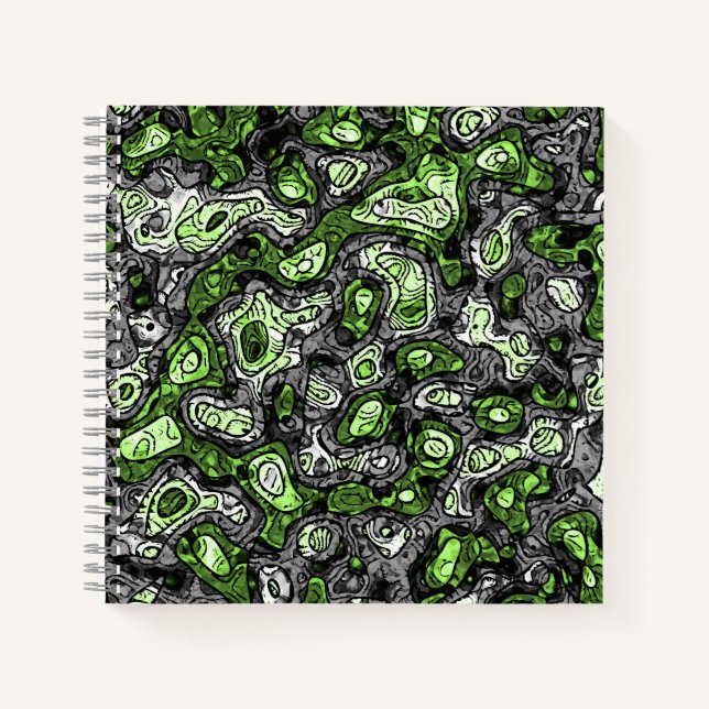 Groovy Trippy Grungy Funky Abstrakt Agender Pride Notizbuch (Vorderseite)