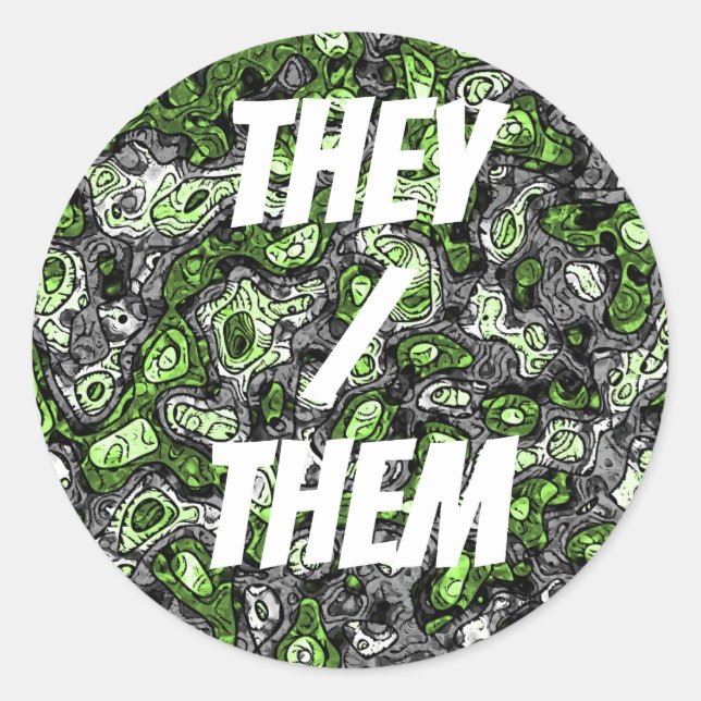 Groovy Trippy Grungy Funky Abstrakt Agender Pride Runder Aufkleber (Vorderseite)