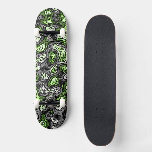 Groovy Trippy Grungy Funky Abstrakt Agender Pride Skateboard (Vorderseite)
