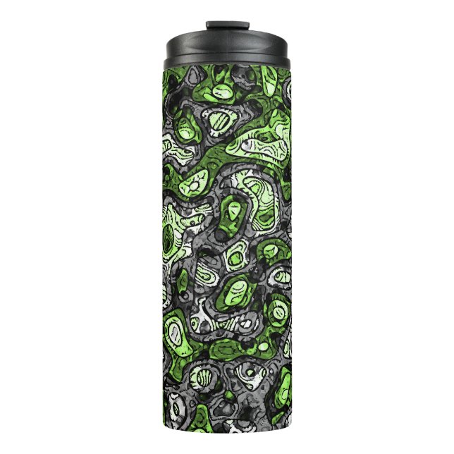 Groovy Trippy Grungy Funky Abstrakt Agender Pride Thermosbecher (Vorderseite)
