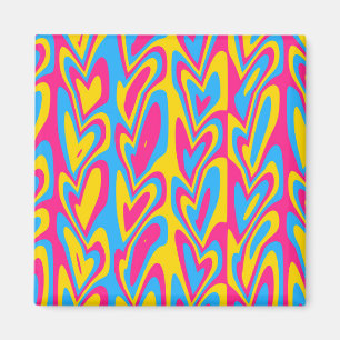 Groovy Trippy Squiggly Quirky pansexuelle Pride Magnet