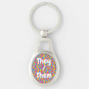 Groovy Trippy Squiggly Quirky pansexuelle Pride Schlüsselanhänger