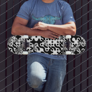 Groovy Trippy Truchet Tiles Skateboard