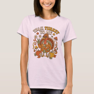 Groovy Truthahn Herbst Kaffee Pause T-Shirt