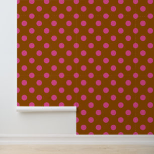 Groovy-Tupfenmuster - Braun und Hot Pink Tapete