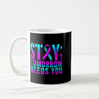 Groovy Türkis Lila Band Präventionsbewusstsein Kaffeetasse