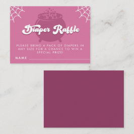 Groovy Typografie Halloween Girl Diaper Raffle Begleitkarte