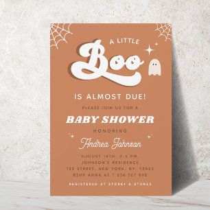 Groovy Typografie Retro Ghost Baby ShowParty Einladung