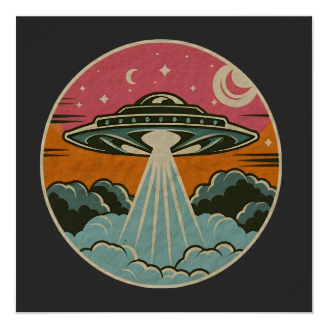 Groovy Ufo Beam Poster (Vorderseite)
