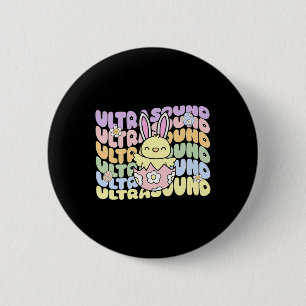 Groovy Ultraschall-Technik Häschen Küken Eier Oste Button