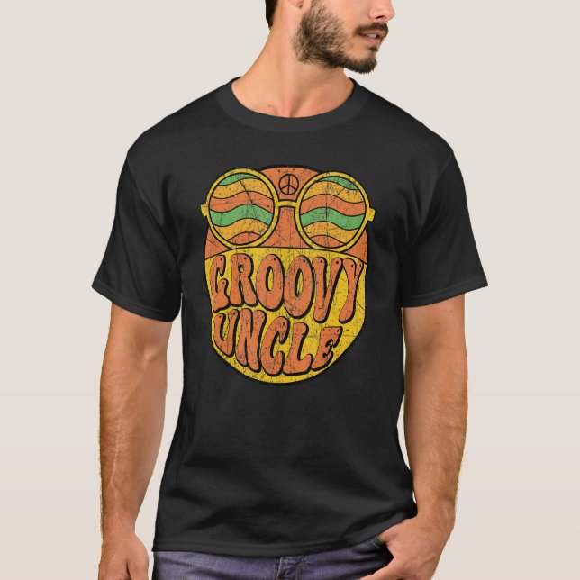 Groovy Uncle 70s Aesthetic Nostalgia 1970's Retro  T-Shirt (Vorderseite)