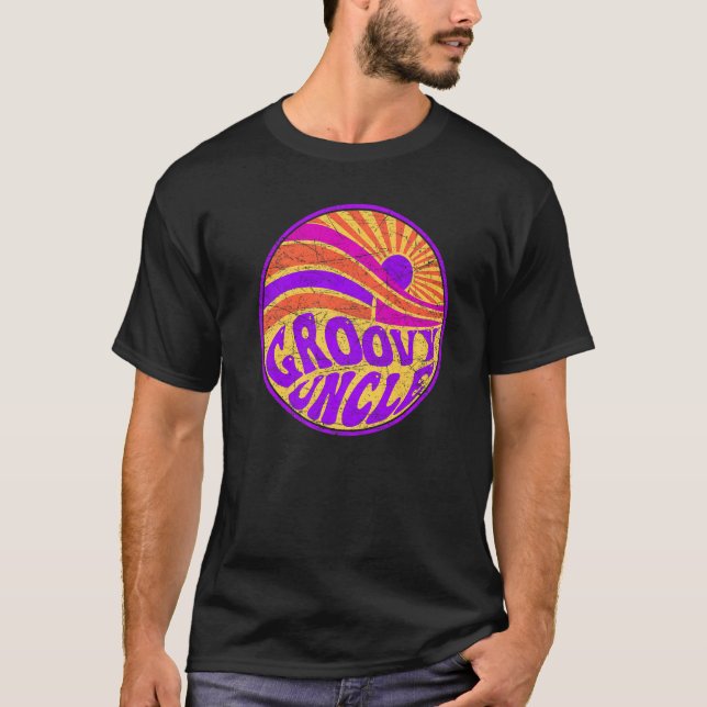 Groovy Uncle 70s Aesthetic Nostalgia 1970's Retro  T-Shirt (Vorderseite)