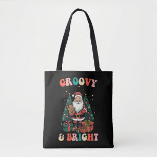 Groovy und helle Weihnachten Santa Feiertag Retro