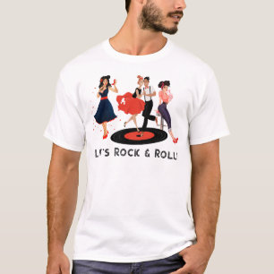 Groovy unisex Retro Rock & Roll T - Shirt der 50er