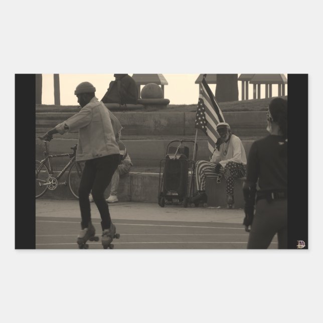 Groovy United Skate Summertime Foto Rechteckiger Aufkleber (Vorderseite)