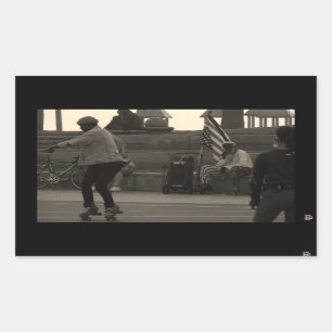Groovy United Skate Summertime Foto Rechteckiger Aufkleber