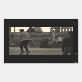 Groovy United Skate Summertime Foto Rechteckiger Aufkleber