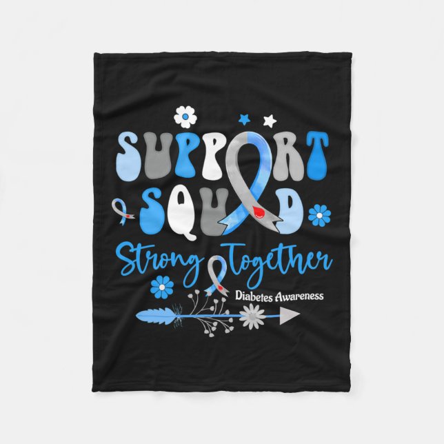 Groovy Unterstützung Squad Ribbon T1d Diabetes Bew Fleecedecke (Vorderseite)