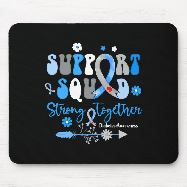 Groovy Unterstützung Squad Ribbon T1d Diabetes Bew Mousepad (Vorne)