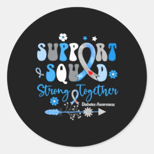 Groovy Unterstützung Squad Ribbon T1d Diabetes Bew Runder Aufkleber