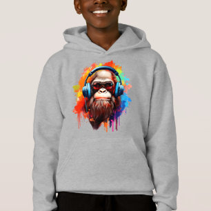 Groovy Urban Ape in Tunes Hoodie