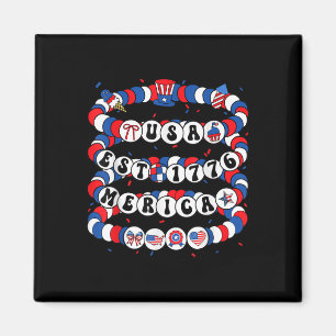 Groovy Usa Est. 1776 Armband 4. Juli Unabhängigkei Magnet