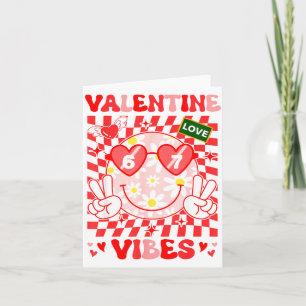 Groovy Valentine Vibes Frohen Valentinstag Mädchen Karte