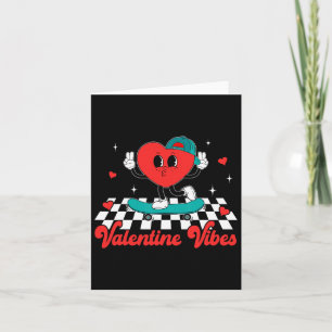 Groovy Valentine Vibes Niedliches Herz für Jungen Karte