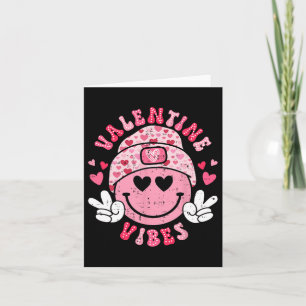 Groovy Valentine Vibes Smile Face Valentinstag G Karte