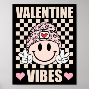 Groovy Valentine Vibes Valentinstag Design Für G Poster