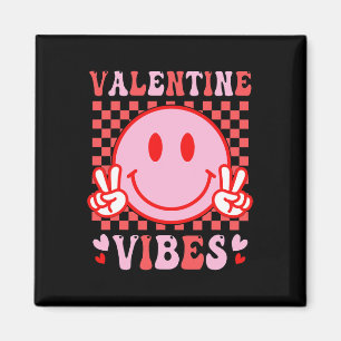 Groovy Valentine Vibes Valentinstag Shirts für G Magnet