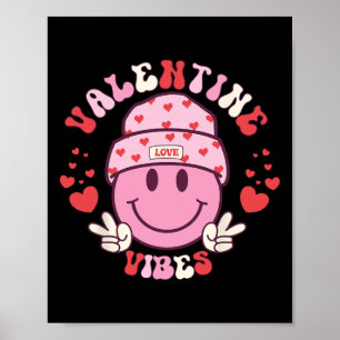 Groovy Valentinstag Stimmung Smile Gesicht Valenti Poster