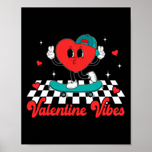 Groovy Valentinstag Stimmung Süßes Herz Für Jungen Poster