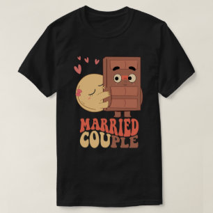 Groovy Verheiratet Couple Pancake Chocolate Liebe T-Shirt