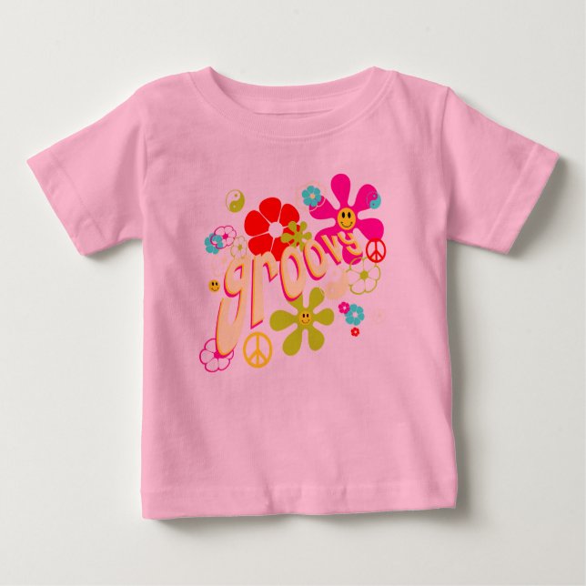 Groovy Vibe 70's Style Baby T-shirt (Vorderseite)