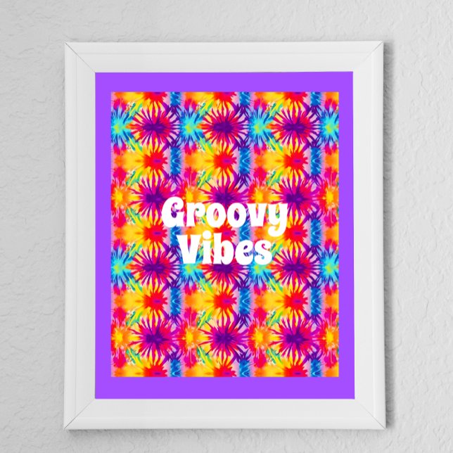 Groovy Vibes Gefärbte Krawatte individuell anpassb Poster (Von Creator hochgeladen)