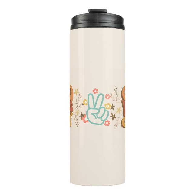 Groovy Vibes und Peace Sign Design Tasse (Vorderseite)