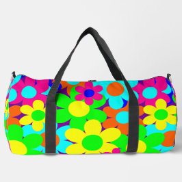 Groovy Vintag Mod Blütenpflanzen Blume Duffle Bag