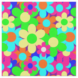 Groovy Vintag Mod Blütenpflanzen Blume Stoff