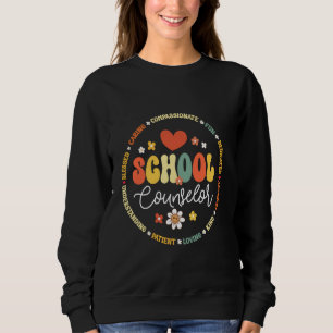 Groovy Vintag School Counselor Lehrer zurück zu Sc Sweatshirt