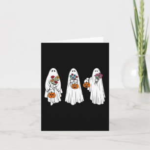 Groovy Vintage Floral Geist Süß Halloween Gruselig Karte